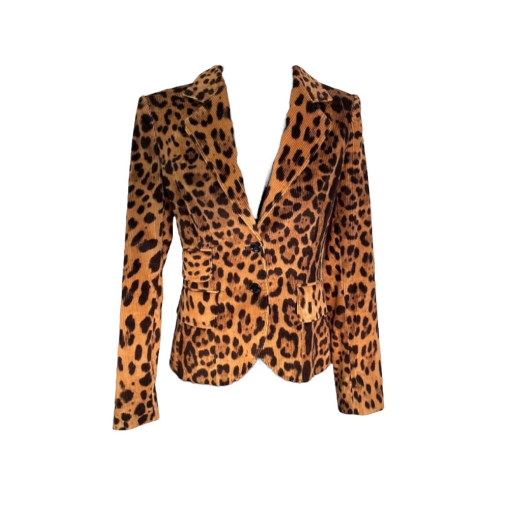 DOLCE & GABBANA vintage leopard print corduroy blazer, 6, EUC